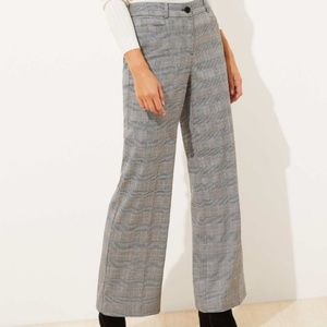 LOFT Plus Plaid Wide Leg Trouser Size 16